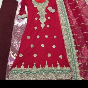 Pakistani Indian shalwar kameez dress bridal wedding party formal heavy work